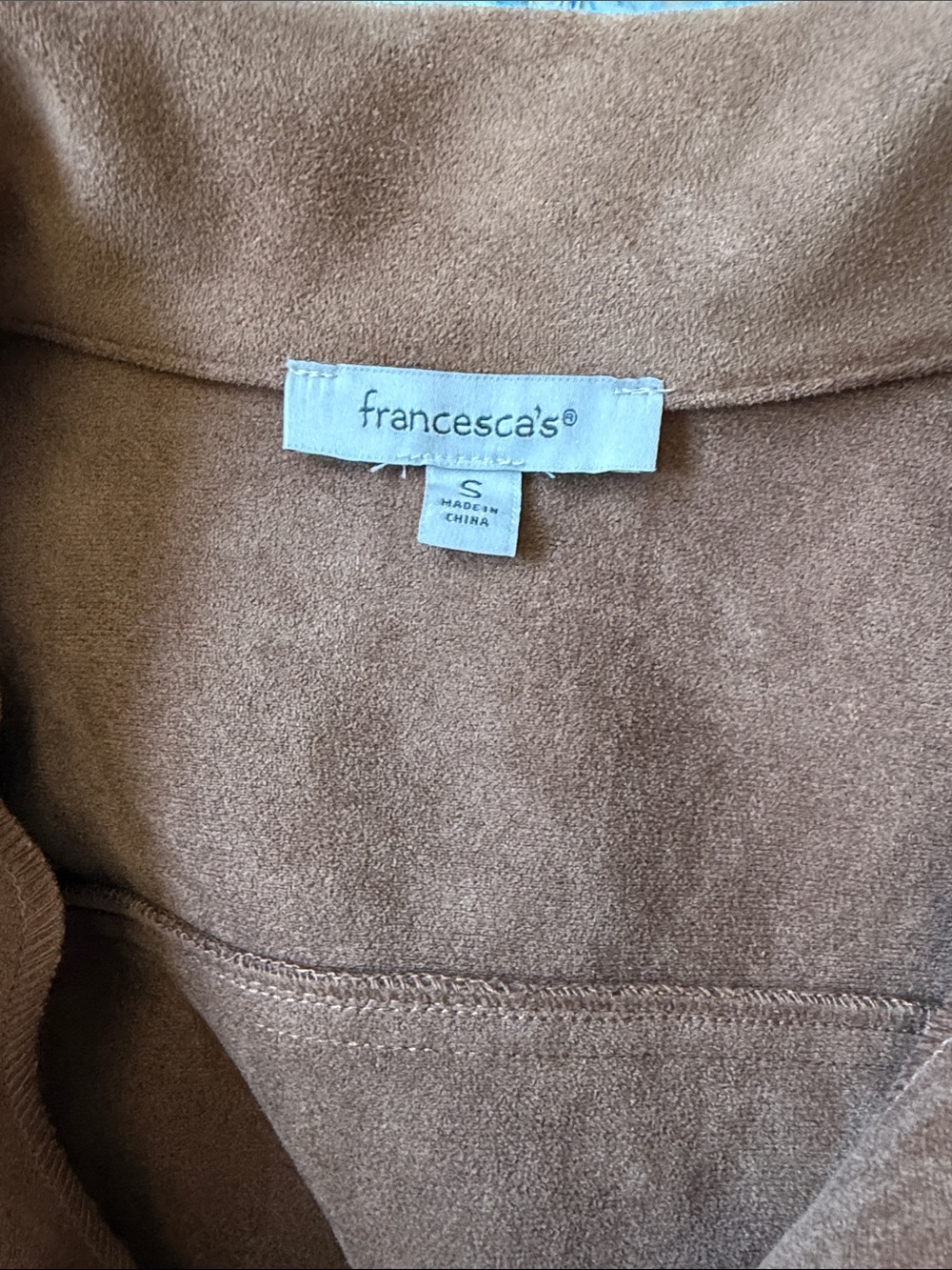 Francesca's Collections Suede Jacket in Tan Brown - Picture 6 of 7